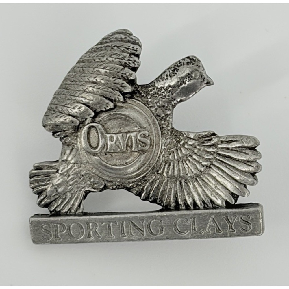 Vintage Orvis Sporting Clays Lapel Pin GG Harris Fine Pewter 1990